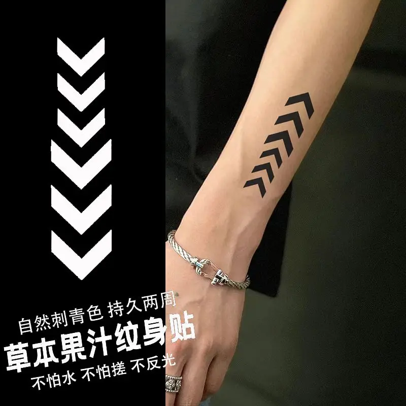 

Gradient Stripes Arrow Juice Tattoo Stickers Women Men Arm Temporary Tattoos Punk Fake Tattoos Festival Tatoo Tatto Cute Tatuaje