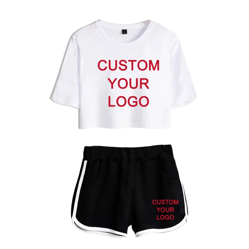 

Custom Logo T Shirt Cosplay Stranger Things Dustin Cosplay Costume Top Shorts Set Girls Running T-shirt Sport Shorts Suit