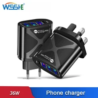 36w fast charge charger pd type c phone charging qc 3 0 led lighting 4 port wall usb adapter for iphone13 pro max samsung xiaomi