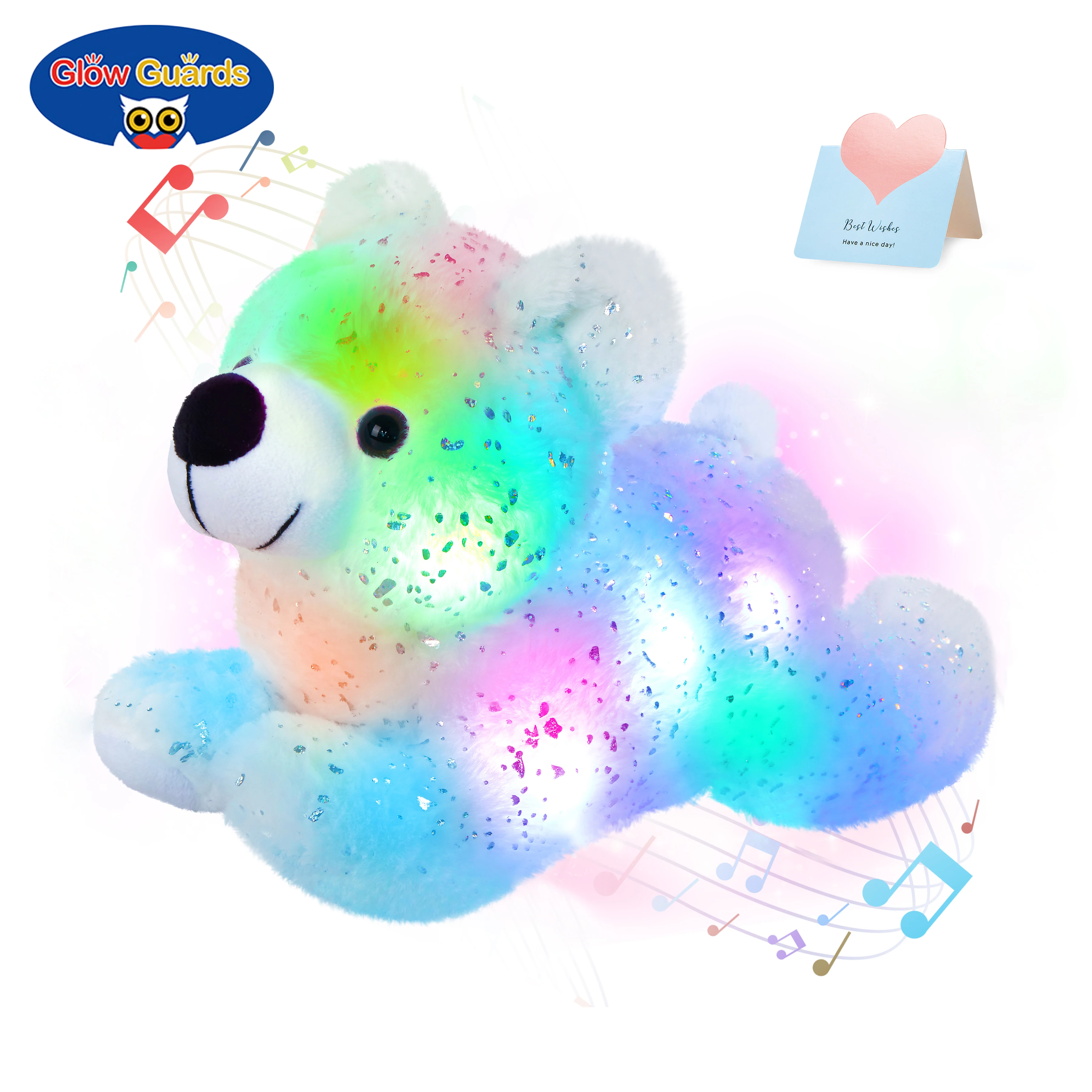 

Glow Guards Plush Toys for Girls LED Musical Animals Pillow Light Up Children Night Light for Night Stuffed Lovely Birthday Gift
