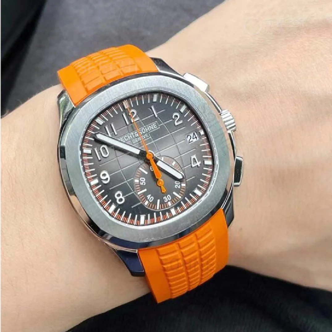 

Relogio Masculino Brown Dial Military Quartz Watch Men Waterproof Outdoor Army Sport Wristwatch Chronograph Orange Rubber Clock