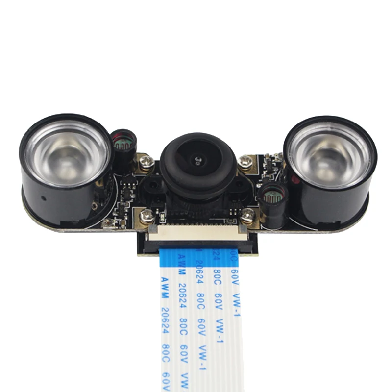 

Night Vision Fisheye Camera 5MP OV5647 130 Degree Focal Adjustable Camera +Case for Raspberry Pi 3 Model B Plus