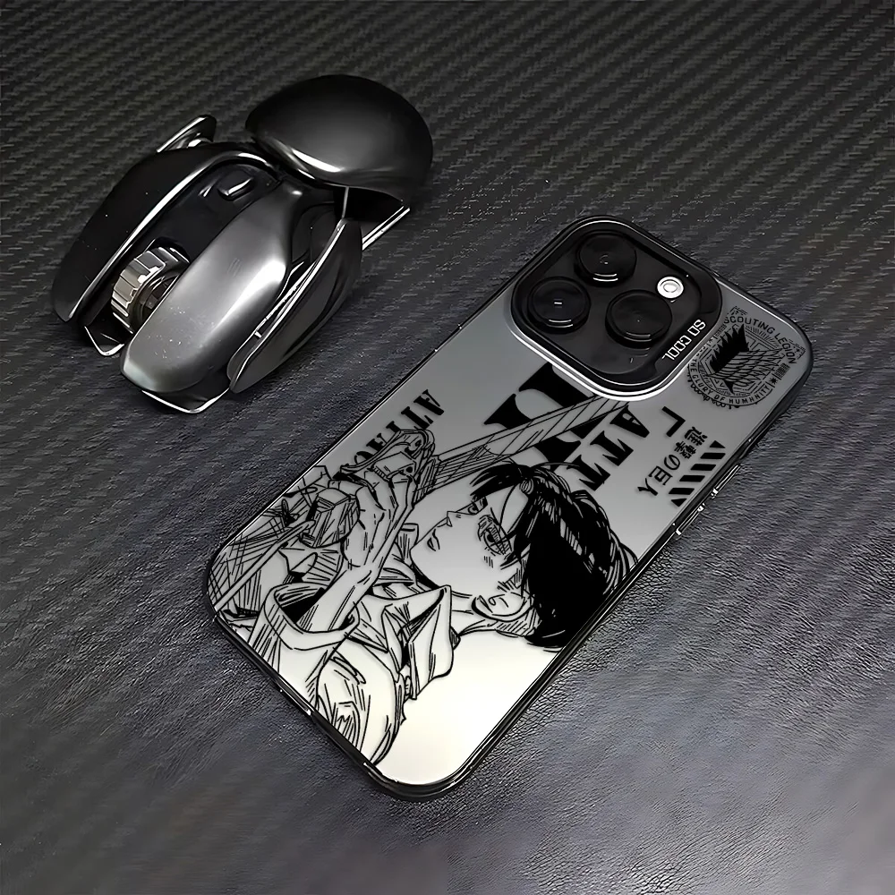 Фото Японский чехол для телефона Attack On Titan Eren с матовым покрытием для iPhone 17, 16, 15, 14 Plus, 13, 12 Mini, 11 Pro Max, акриловый, силиконовый, жесткий чехол №4