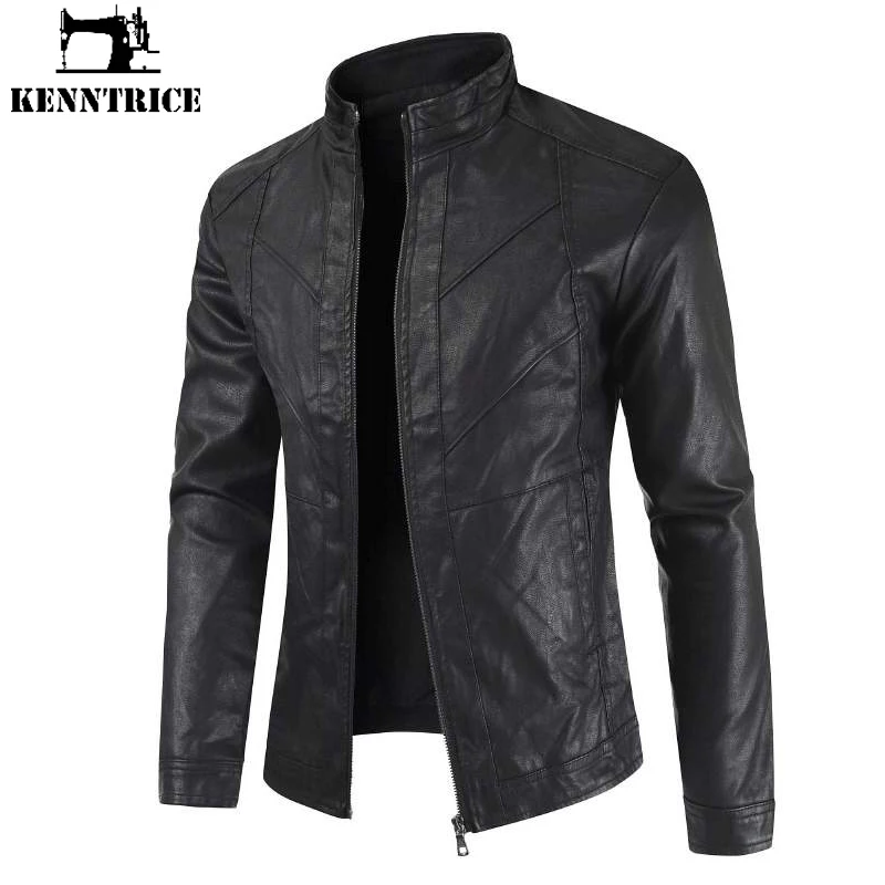 

Kenntrice Men's racing leather jackets PU breathable racer thin for Male light biker man Spring coats motorcyclist clothing