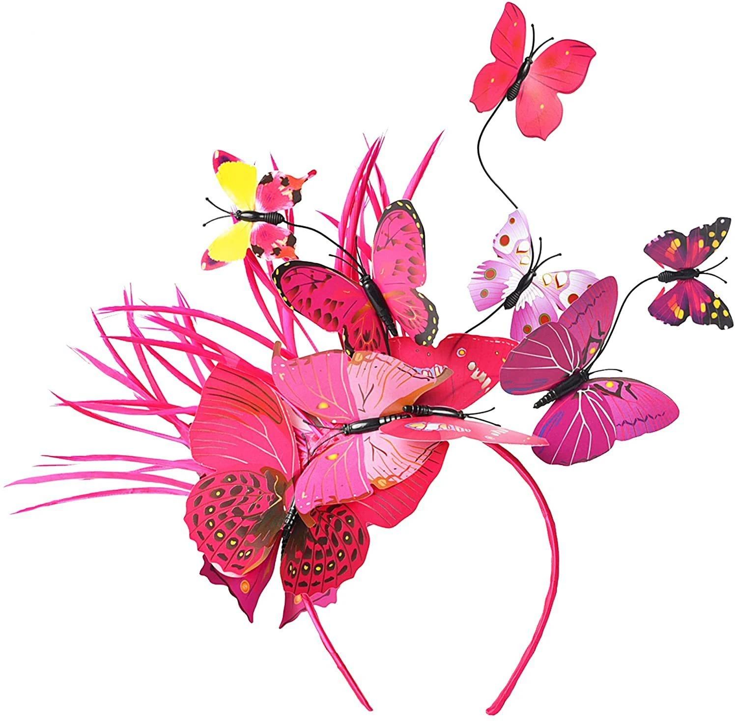 

New Butterflies Headband Feather Fascinators Hair Hoop Band Crown Tea Party Headpiece Hair Decor Accessory Wedding Tea Party