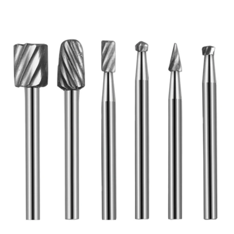 

Pack of 6 Carbides Burr Set 3mm Shank Cut Carbides Rotary File Cutting Burs Tool