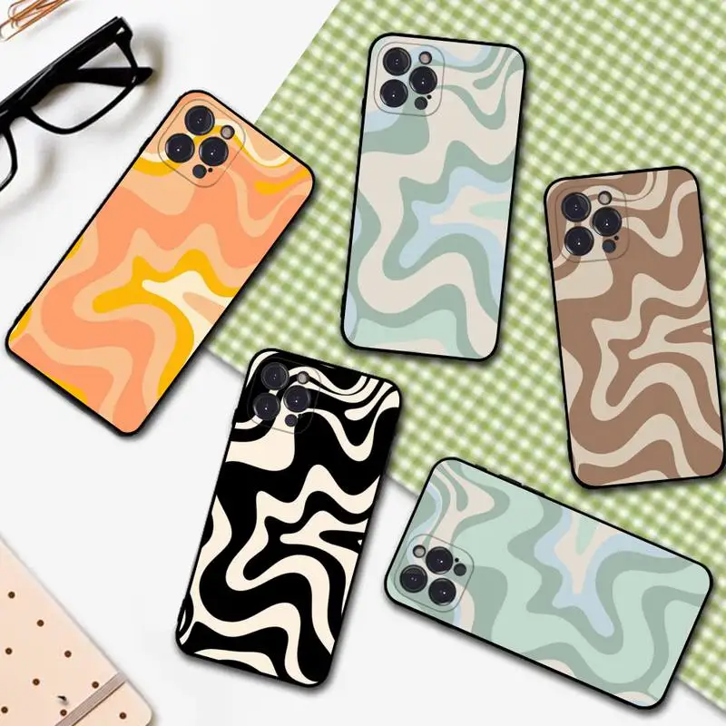 

Liquid Swirl Abstract Pattern Phone Case For iPhone 14 13 12 Mini 11 Pro XS Max X XR SE 6 7 8 Plus Soft Silicone Cover