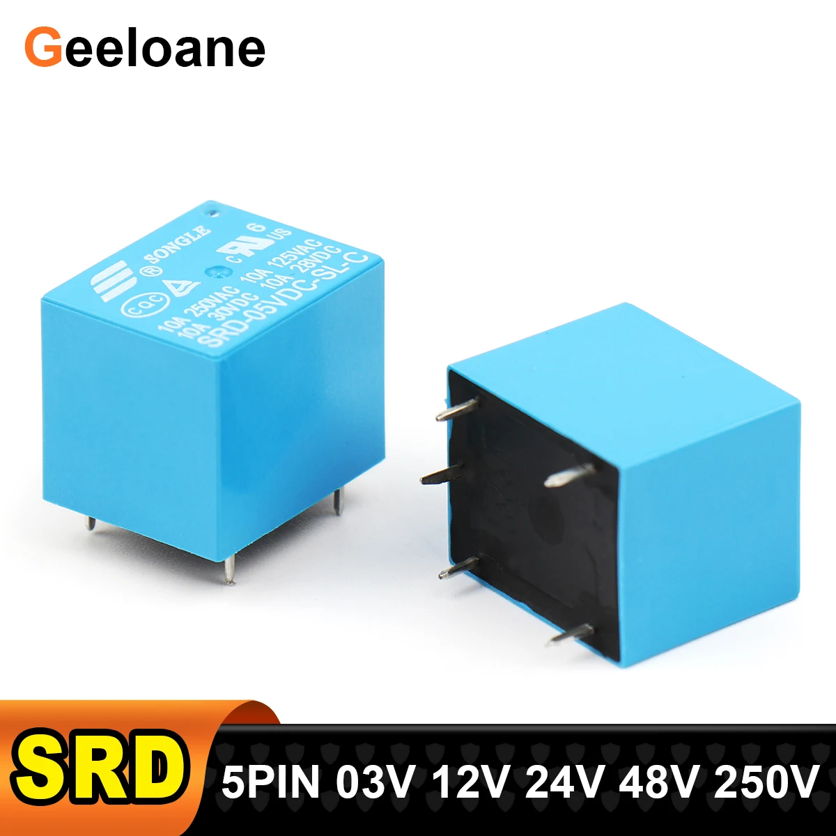 

10 шт., 5 контактов, реле детской яркости, реле детской яркости, 12 В, 24 В, 48 В, 250 В переменного тока, реле серии SRD