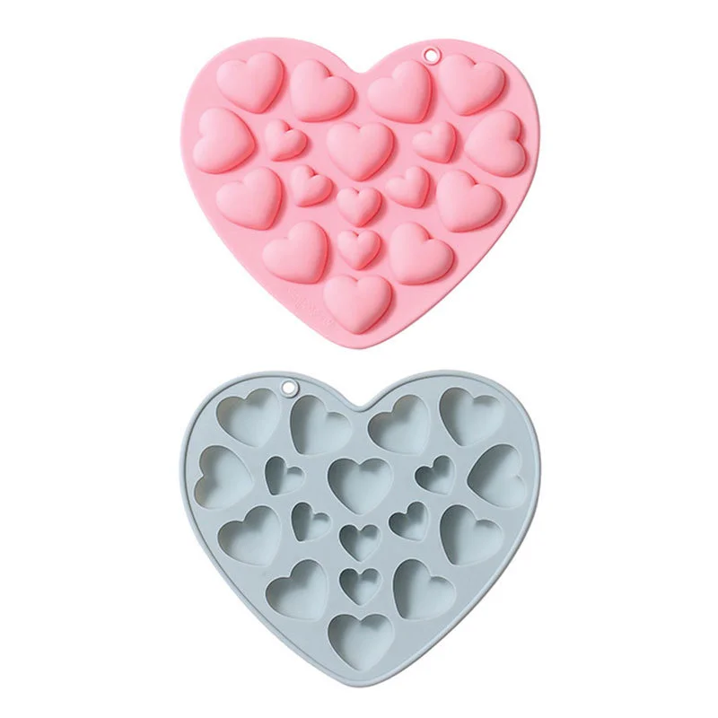 

Valentine's Day Big/Small Heart Shape Silicone Mould Chocolate Fondant Cupcake Decorating Fondant Molds DIY Baking Tool