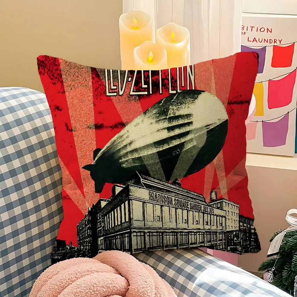 Фото Классическая подушка с изображением группы Led Zeppelin, аниме-подушка, чехол для подушки на диван/кровать, 45x45 см, модный дизайн №5
