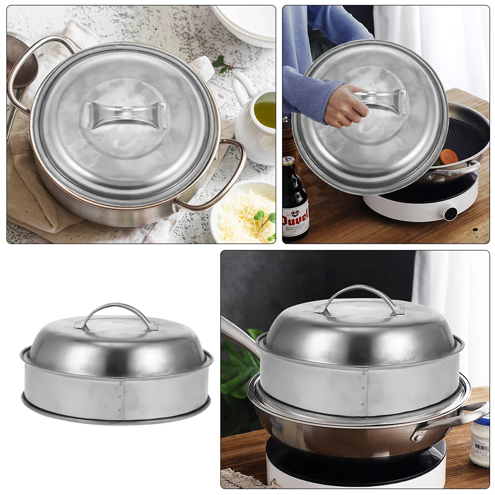 

1Pc Stainless Steel Steaming Dome Lid Practical Universal Pot Cover )