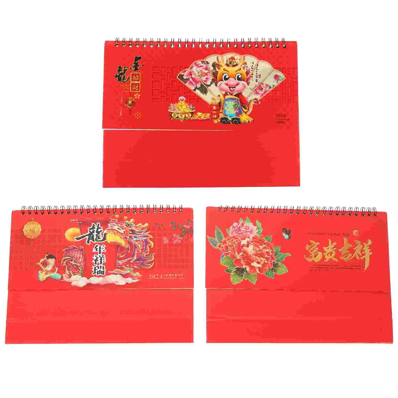 

3 Pcs 2023 Chinese Calendar Decor Monthly Tabletop Vertical Home 2024 Paper Office Calendars