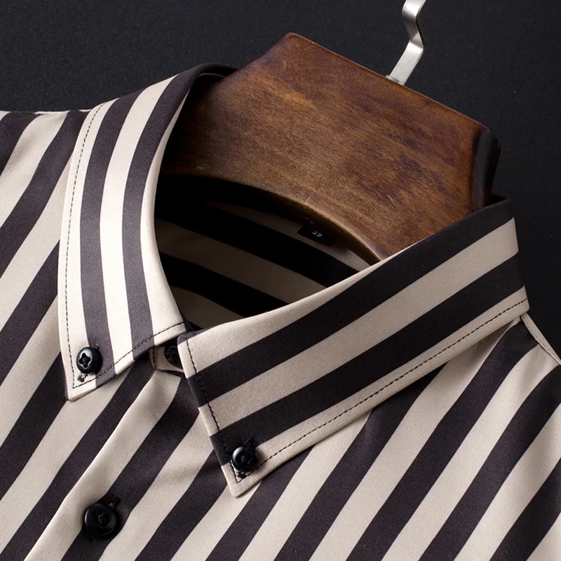 Hot! Men's Casual Long-Sleeved Shirts/Male Slim Fit Casual Solid Business Dress Shirt Formal Tops Brand Luxury Stretch Clothing 5 Hot! Men's Casual Long-Sleeved Shirts/Male Slim Fit Casual Solid Business Dress Shirt Formal Tops Brand Luxury Stretch Clothing 5