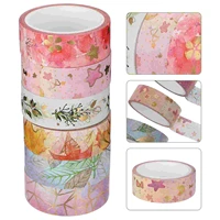 6pcs washi masking tape creative durable practical stylish diy paper tape floral washi tape diy washi tape