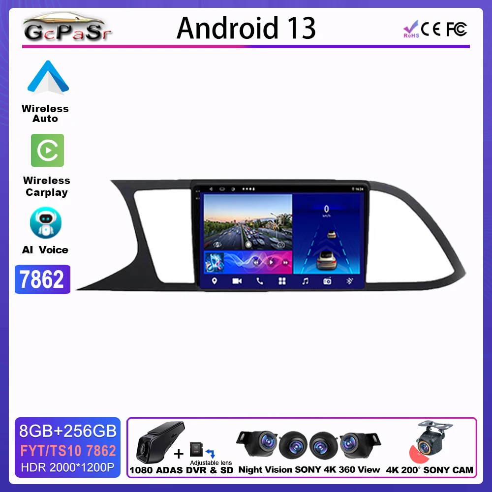 

Автомагнитола Android для SEAT LEON 3 MK3 2012-2020 Nav Pro, мультимедийный центр, Автомобильный USB Bluetooth монитор, аксессуары для DSP