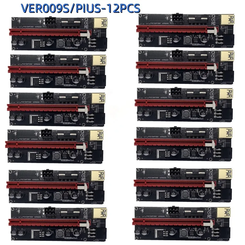 12 pcs Ver 009s USB 3.0 PCI-E Adapter Ver 009 Express 1x 4x 16x Graphics Card Adapter SATA 15 Pin to 6 Pin Power Expansion Cable