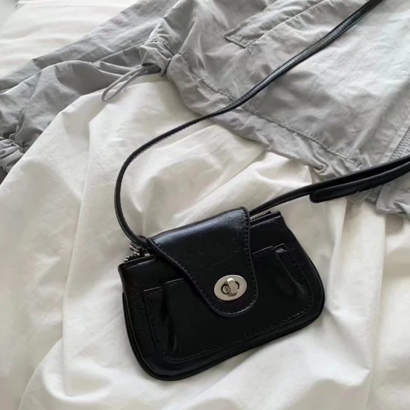 Fashion Mini Crossbody Bags for Women Oil Wax Leather Shoulder Bag Designer Bags Luxury Handbags Small Lipstick Coins Purses New