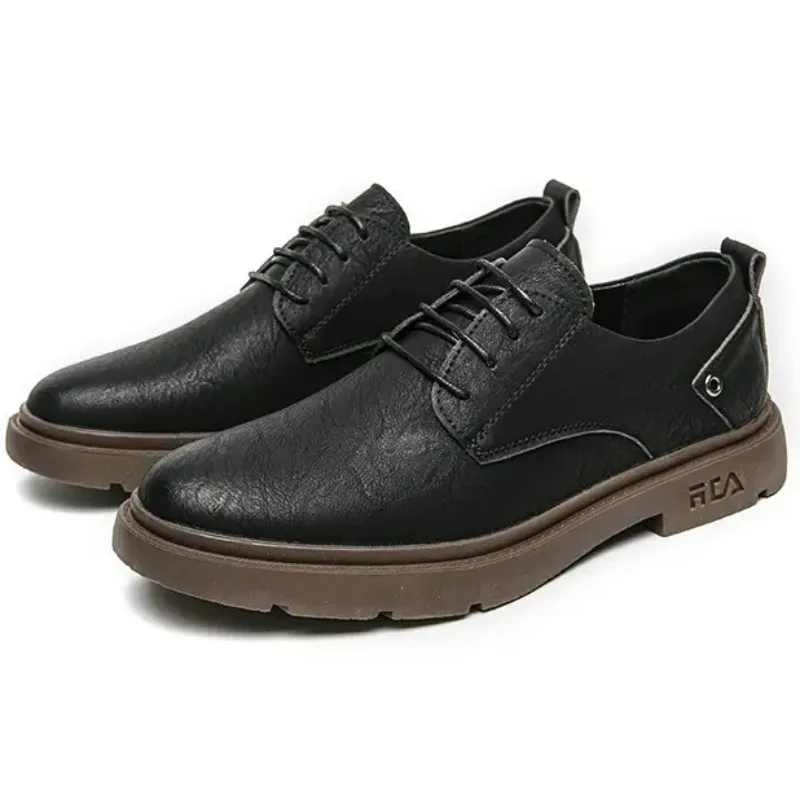 

Модные Удобные деловые туфли DAFENP в британском стиле на шнуровке, повседневные мужские кожаные туфли, туфли дерби, простые прогулочные туфли...