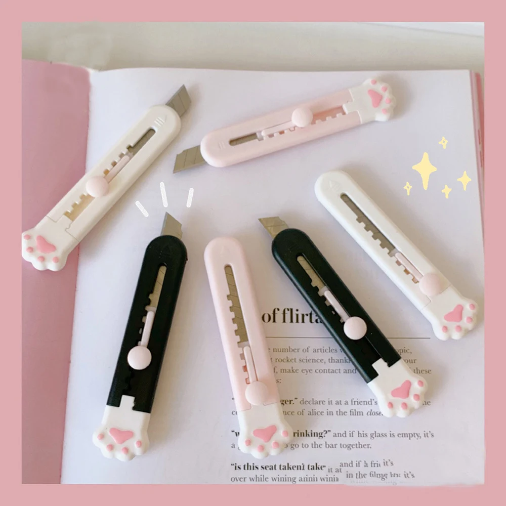 Универсальный нож Kawaii в виде кошачьей лапы компактный портативный карманный для