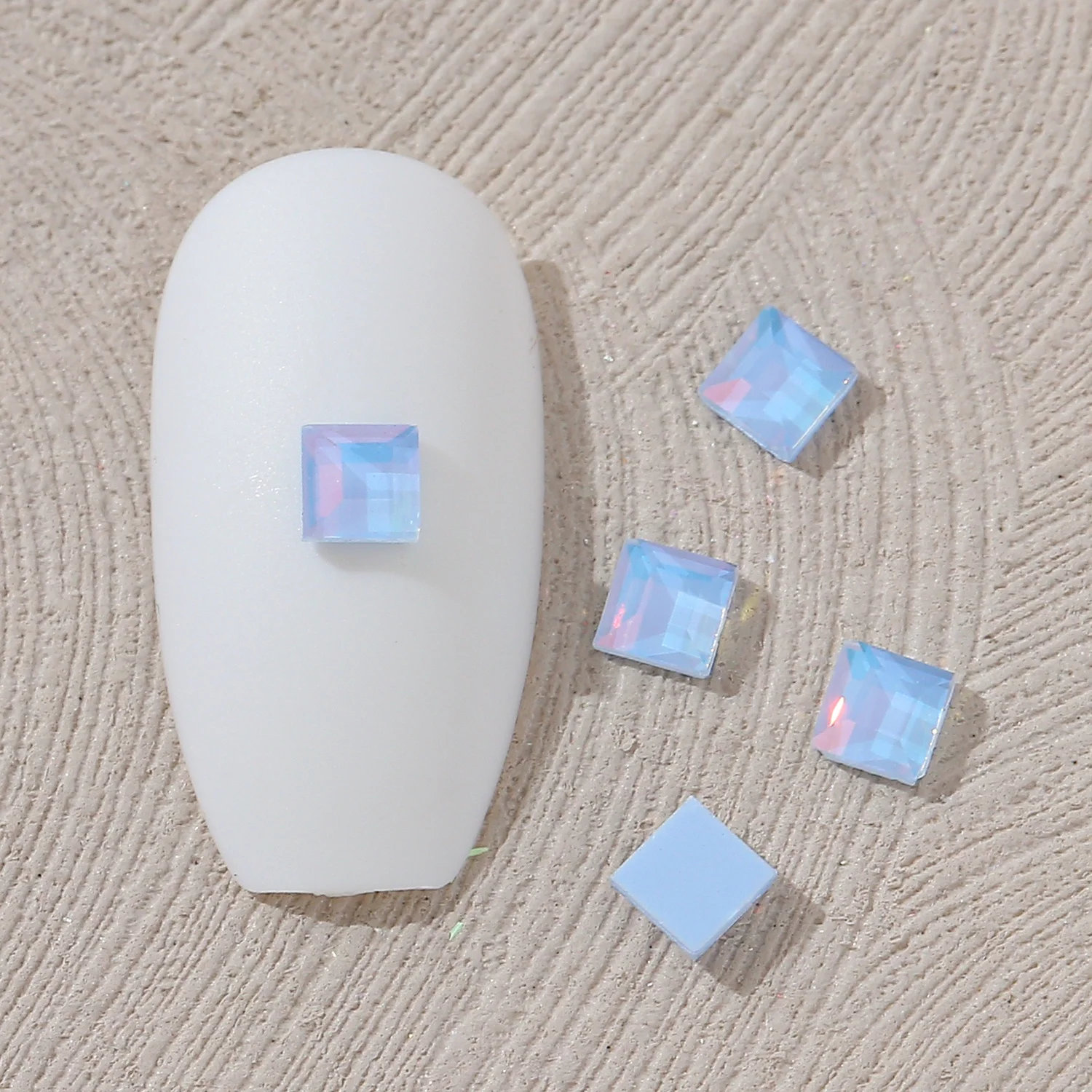 Опаловый мокко 3 мм оптовая продажа квадратная форма искусство ногтей с плоским