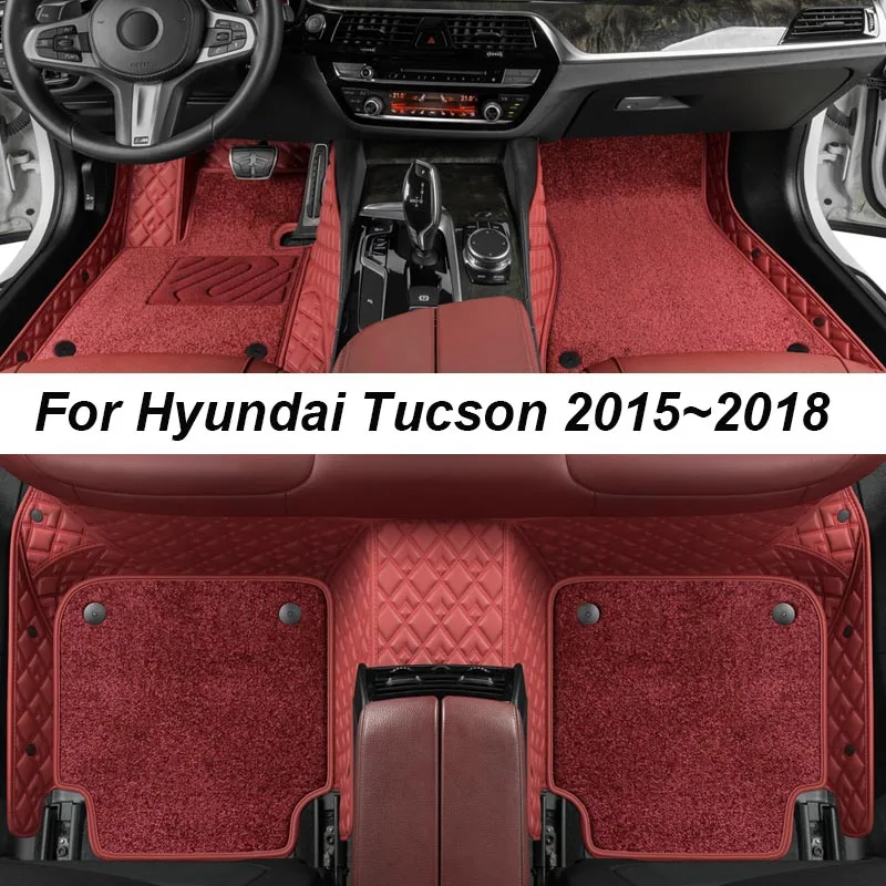 

Роскошные напольные коврики на заказ для Hyundai Tucson 2015 ~ 2018, автомобильные коврики без морщин, аксессуары, сменные детали для интерьера, полный комплект