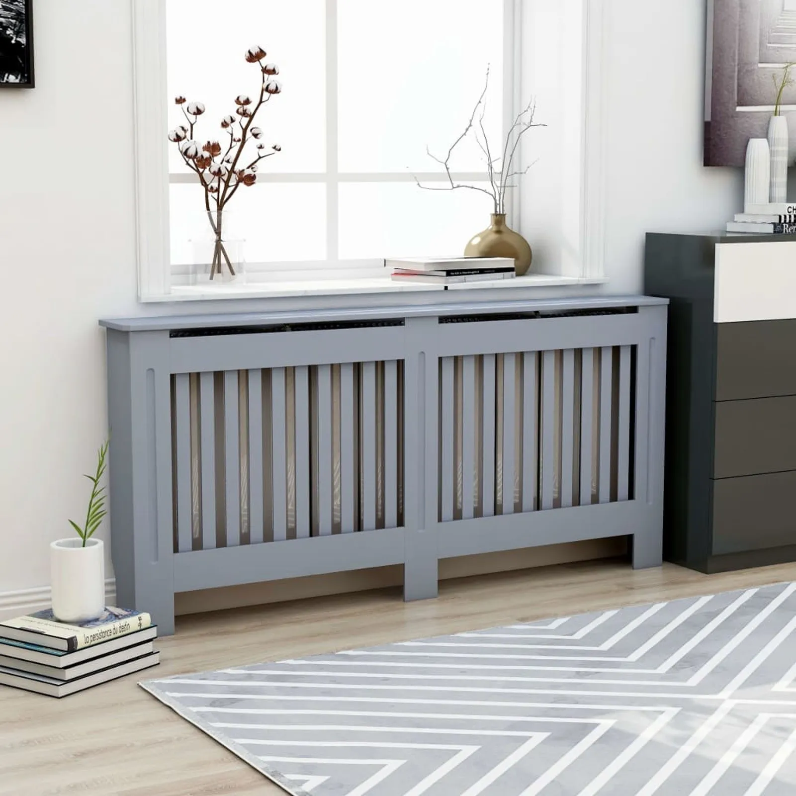 

Radiator Cover Anthracite 67.7"x7.5"x31.9" MDF