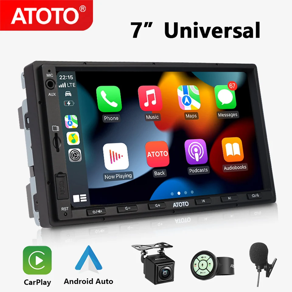 

ATOTO F7 7" Double Din Car Multimedia Player Wireless Carplay Screen Display Android Auto Bluetooth Radio 2 Din Car Play Stereo