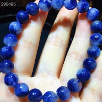 8 6mm genuine natural blue rutilated dumortierite quartz round beads bracelet women men fashion wealthy genuine aaaaaa
