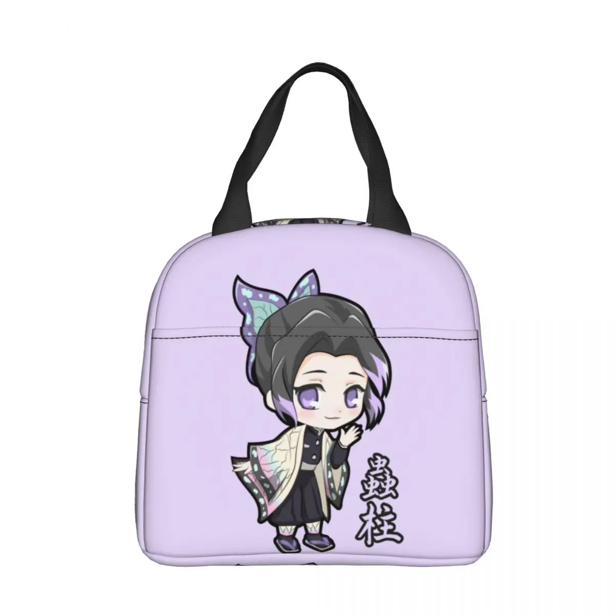 

Cute Shinobu Kocho Insulated Lunch Bags High Capacity Demon Slayer Meal Container Cooler Bag Tote Lunch Box Beach Outdoor