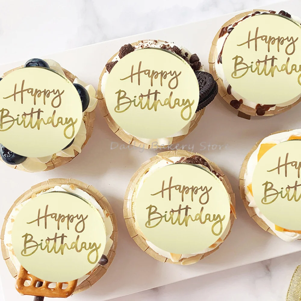 10 шт. в наборе Золотые Зеркальные акриловые капкейки для детской вечеривечерние |