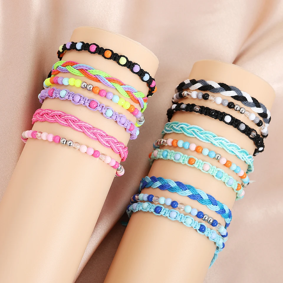 Трехслойный плетеный браслет UILZ для женщин Модный женский повседневный