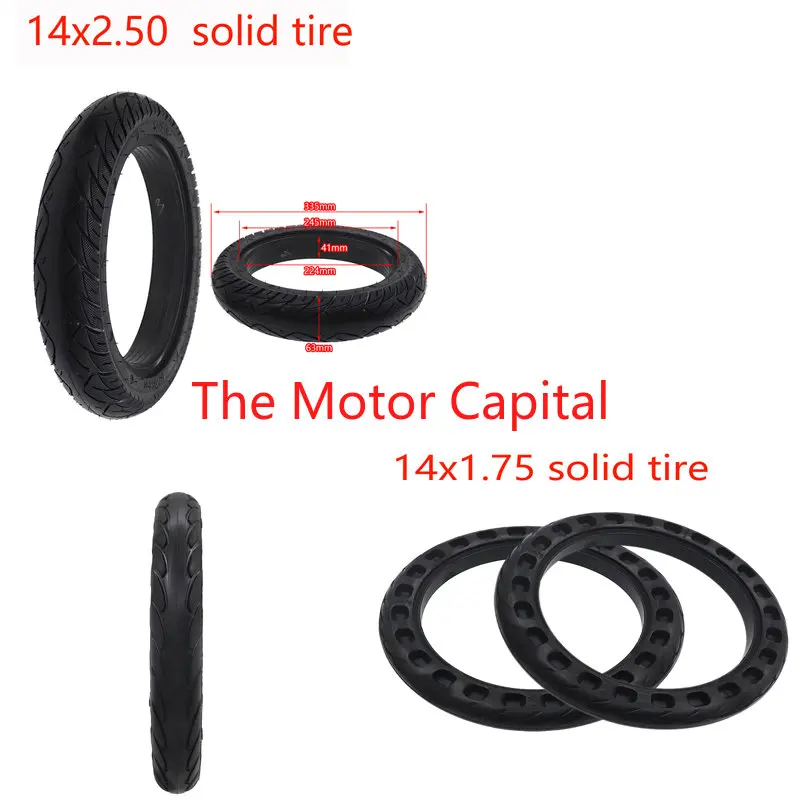 

14 inch 14x1.75 14x2.50 solid tire thickened and puncture resistant wheel tire for electric vehicle tire parts