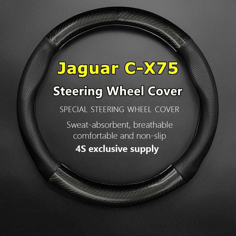 

PU Microfiber For Jaguar C-X75 Steering Wheel Cover Genuine Leather Carbon Fiber Fit CX75 2010 2011 2012 2013 2014