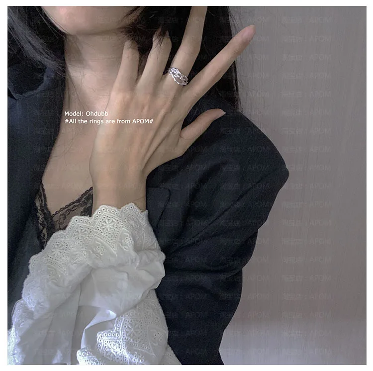 

Ювелирные изделия Xinqin для мужчин, открытое серебряное нишевое кольцо с изображением конфетного двора или искусственной кожи, кольцо для му...