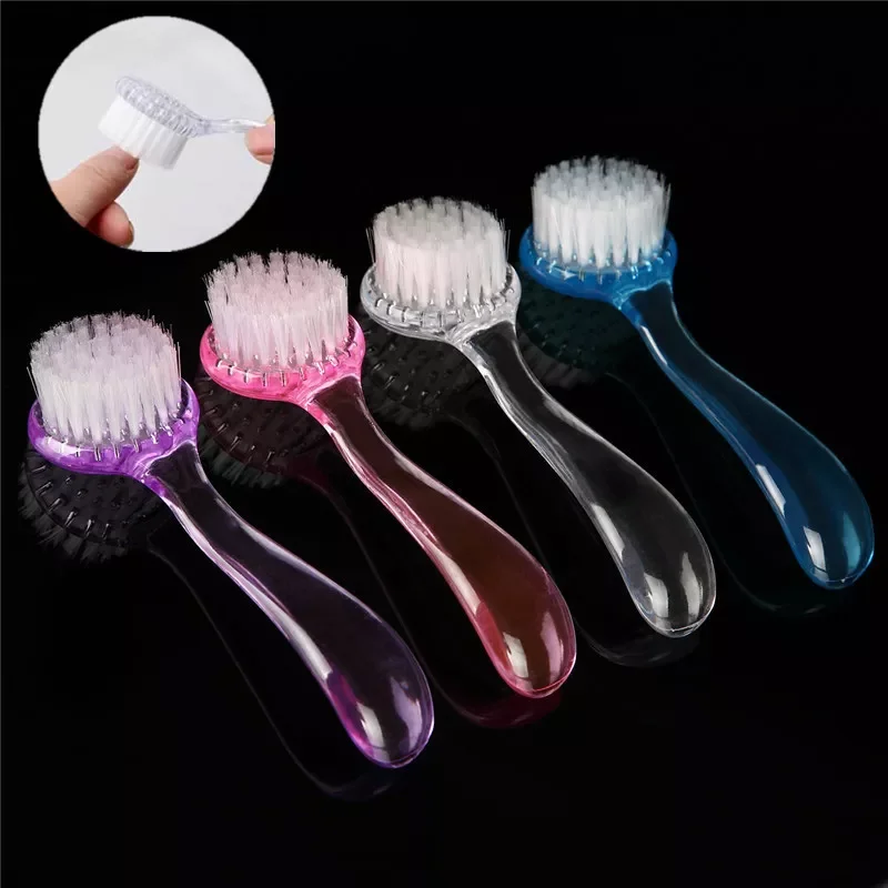 

Pcs Plastic Nail Art Dust Cleaning Brush with Cap Round Head Makeup Washing Brush for Manicure Pedicure Nail Art Brushes Tools