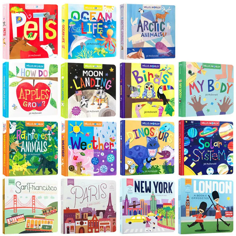 

Hello, World London/New York/Paris/san Francisco Parent-child Interactive Reading Picture Book Cardboard Book