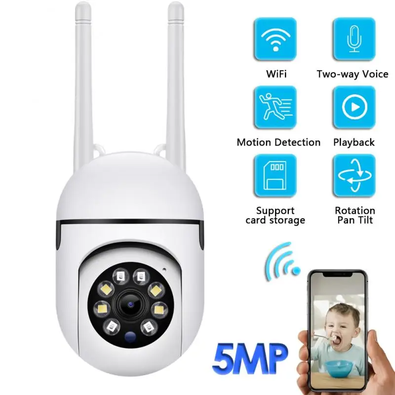

IP-камера наружная с Wi-Fi, 1080P, PTZ, 5 Мп