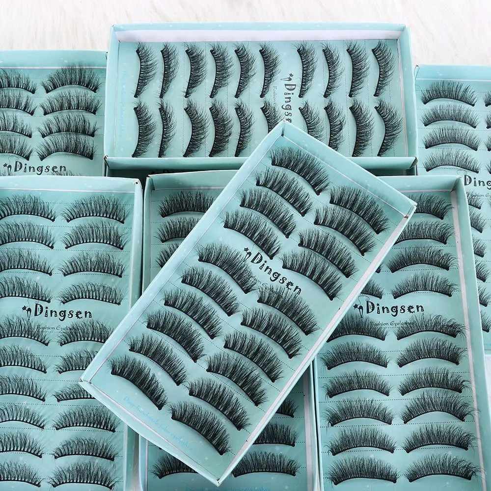 

10Pairs 3D False Eyelashes Super Soft Ultra-wispies Fluffy Lashes Natural Long Eye Lashes Extension Tools Handmade Cruelty-free