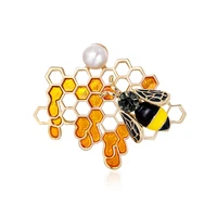 tulx honeybee enamel brooches for women insect bee lapel pin backpack bags hat badge brooch sweater suit accessories jewelry