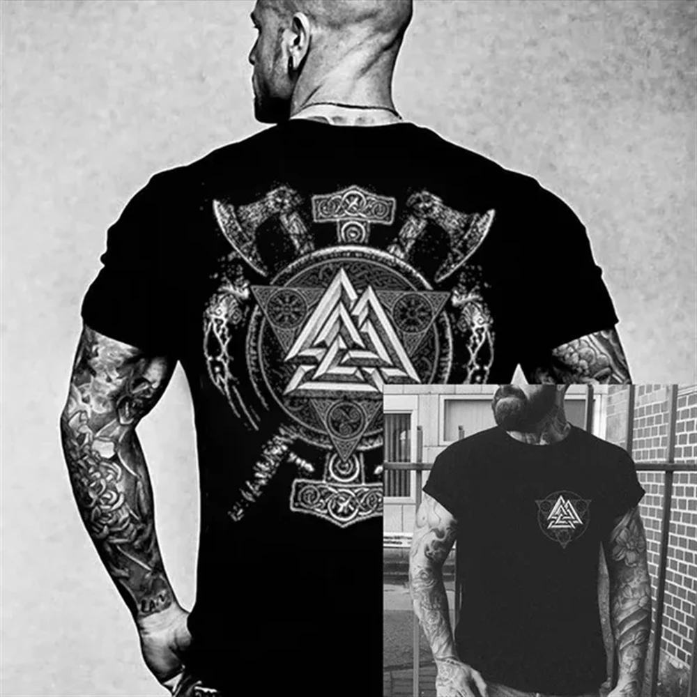 

Мужская Винтажная футболка с коротким рукавом, с 3D-принтом