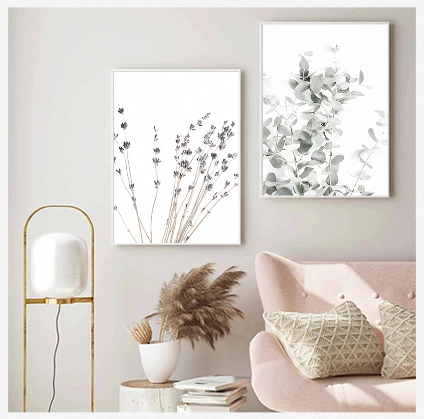 

Декор стен фермерский, художественные картины, украшение спальни, скандинавский декор, лаванда, эвкалипт, постеры, ботаническая Картина на ...