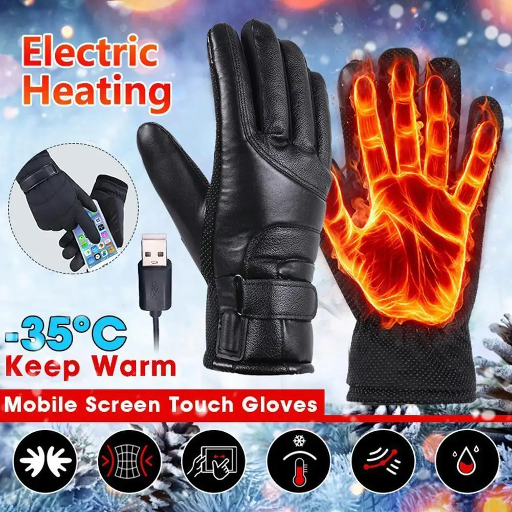 

Winter Men Women Electric Heated Gloves Outdoor Waterproof Heating Cycling Gifts Hunting Skiing Gloves Christmas Warm Windp U7e1
