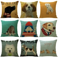 cartoon puppy dog pillows case for girls room vintage cute dog pillowcase 40x40 cm home decor garden chair sofa pillow 45x45 cm