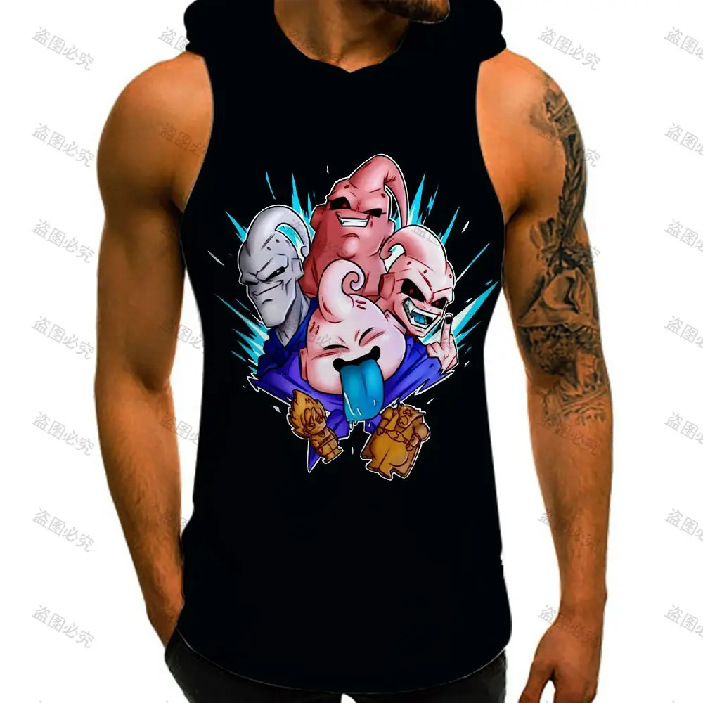 Мужской жилет для бодибилдинга с капюшоном из м/ф Драконий жемчуг Z майка