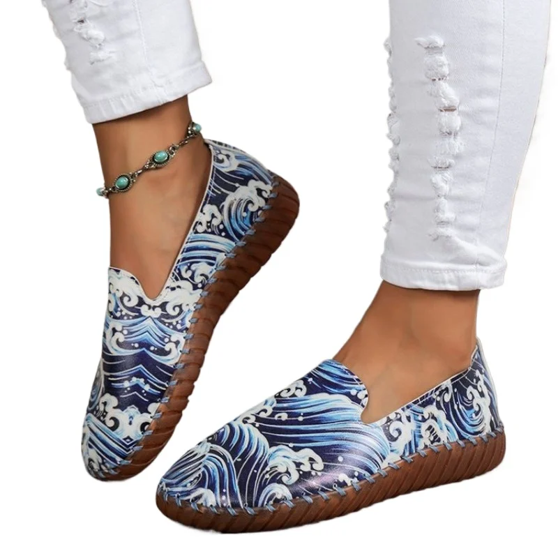 Женские парусиновые туфли в этническом стиле Новинка осени 2024 повседневная
