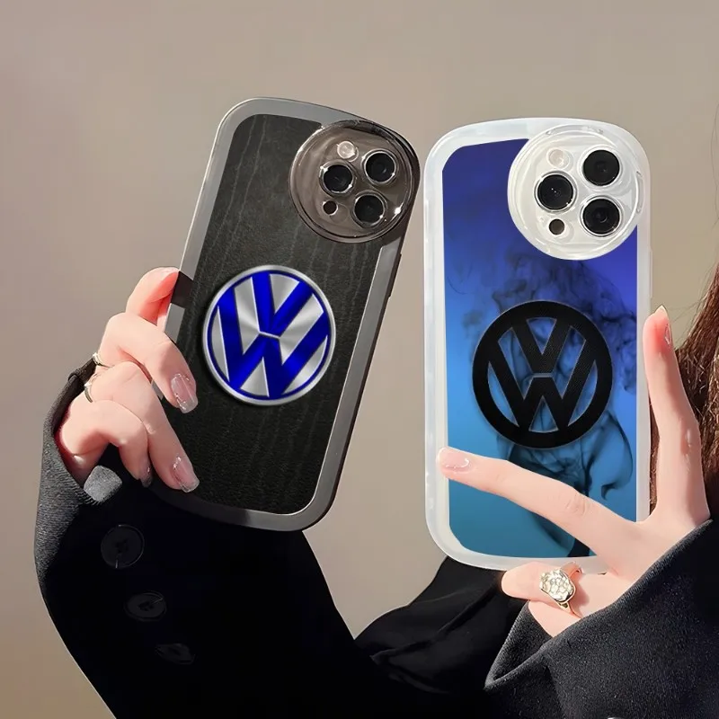 

Volkswagen Car LOGO Phone Case Hot For IPhone 14 13 11 12 Pro Max Mini X XR XS 7 8 6 Plus Angel Eyes Big Pupil Lens Couple