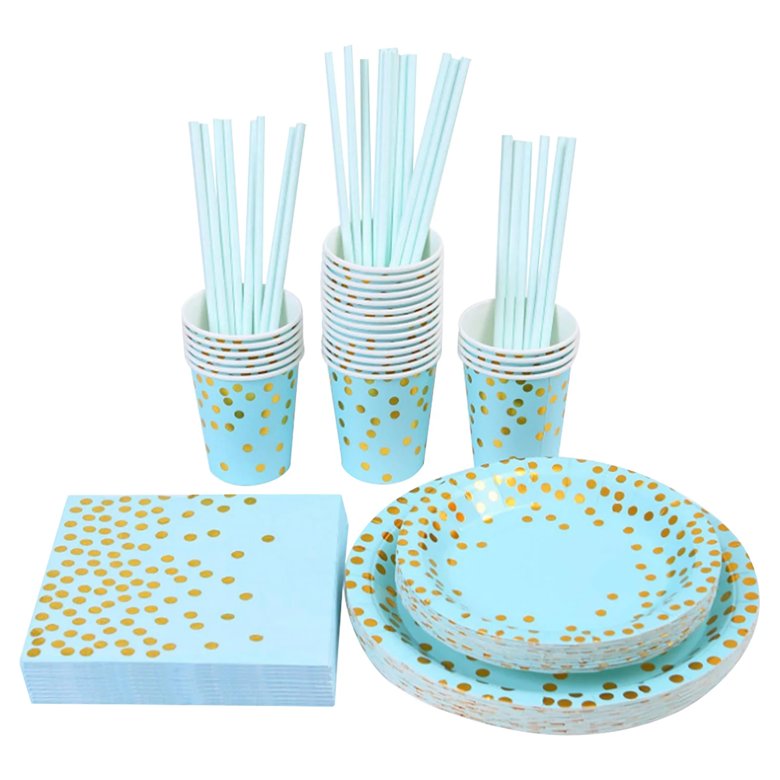 

105 шт., одноразовые бумажные тарелки с соломинкой для детского праздника