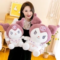 kawaii plush toys sanrio kuromi lovely plush stuffed pp cotton doll anime soft dolls toy cute fluffy big gifts for girls friends