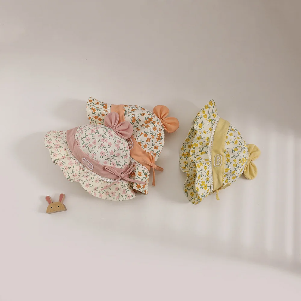 

2022 New Cute Spring Summer Baby Girl Bucket Hat Fisherman Hat 3D Bow Girl Baby Sun Hat Outdoor Accessories 10 Months-3 Years