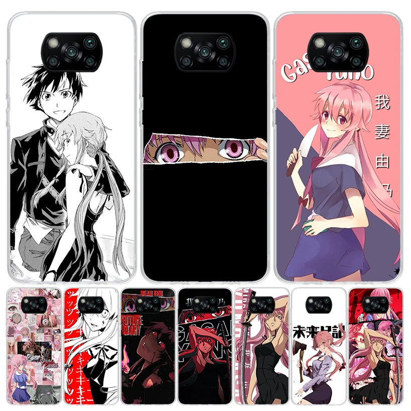 Mirai Nikki Gasai Yuno Anime Phone Case For Xiaomi Poco X6 X5 X4 X3 Nfc F6 F5 Pro F4 Gt F3 F2 F1 M5S M4 M3 Art Customized Coque